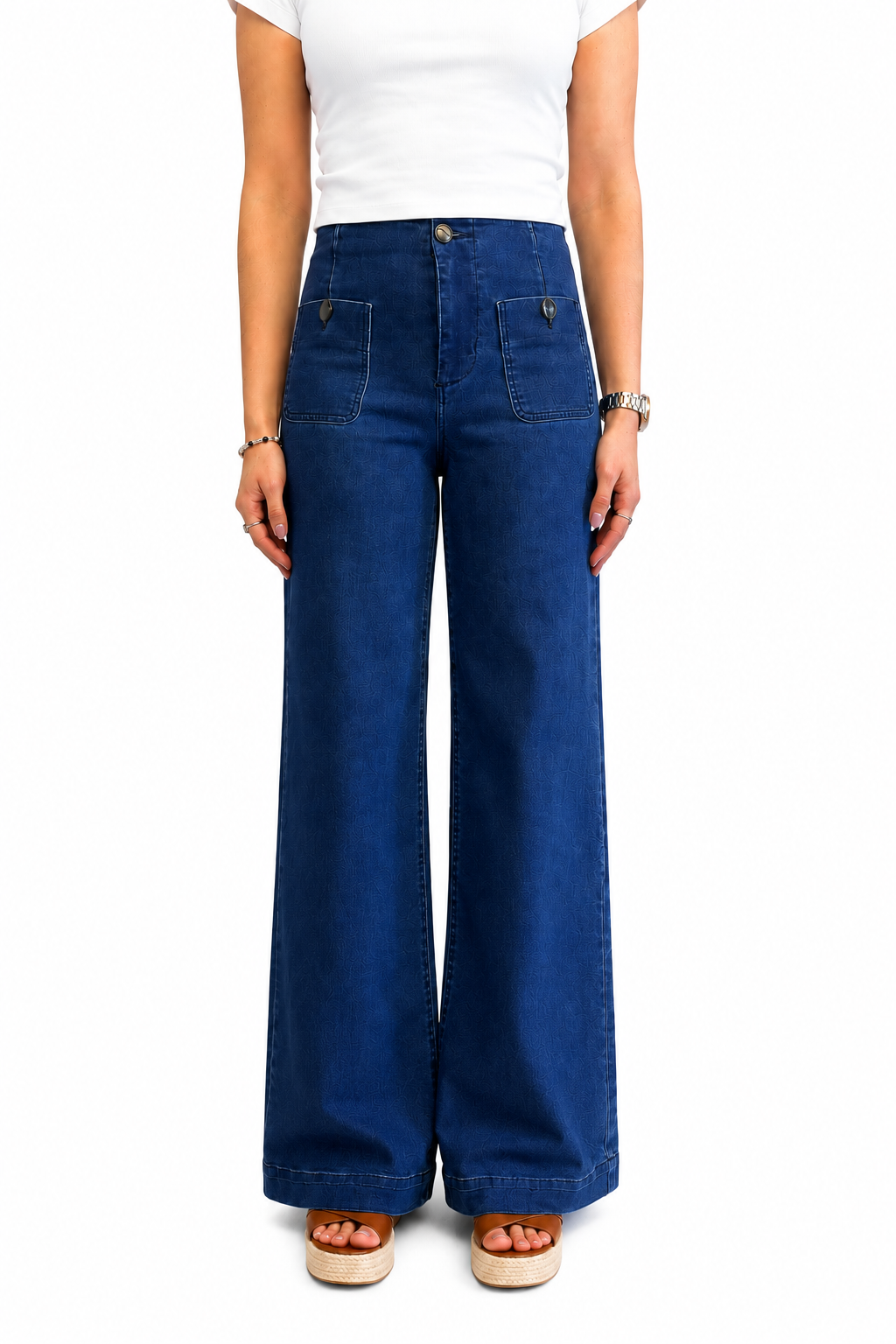 31.5'' Better Butter Wide Leg Jean w/ Patch Pockets - Safia
