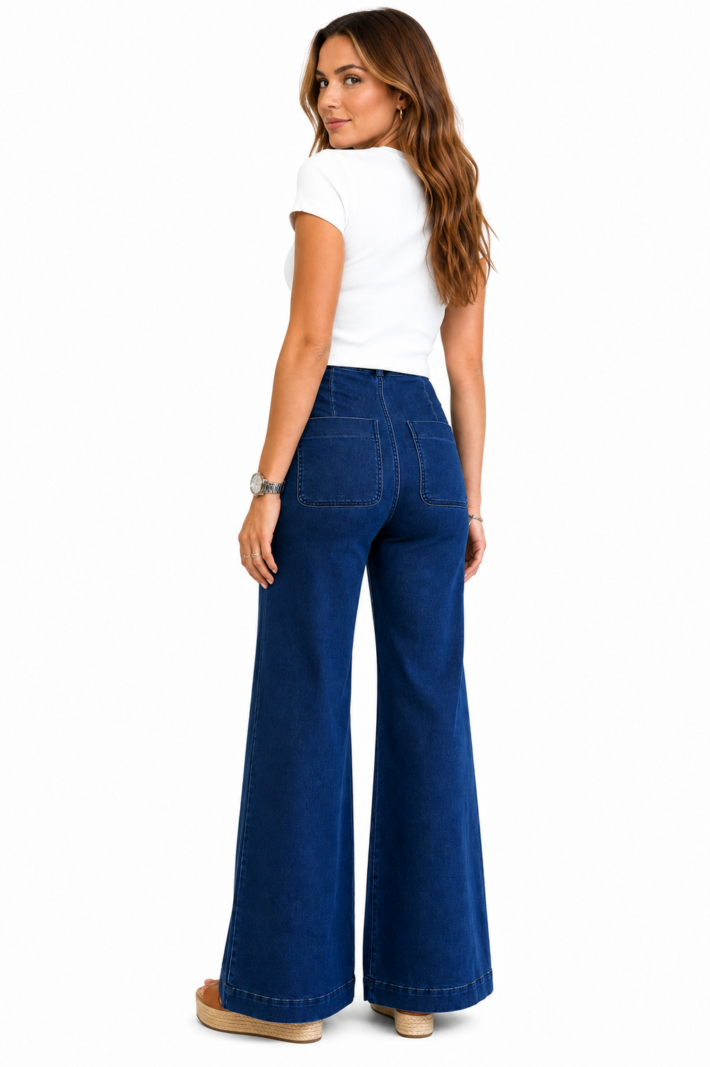 31.5'' Better Butter Wide Leg Jean w/ Patch Pockets - Safia