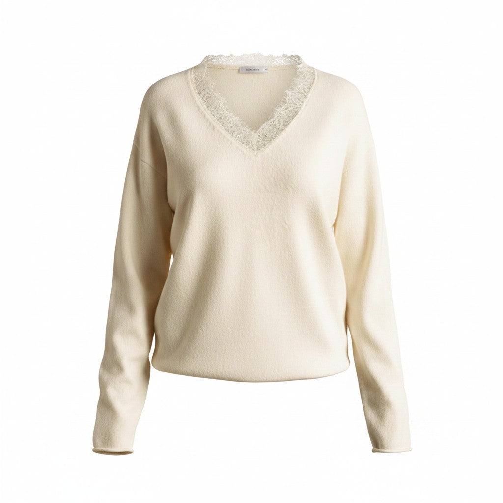 Lace Contrast Sweater