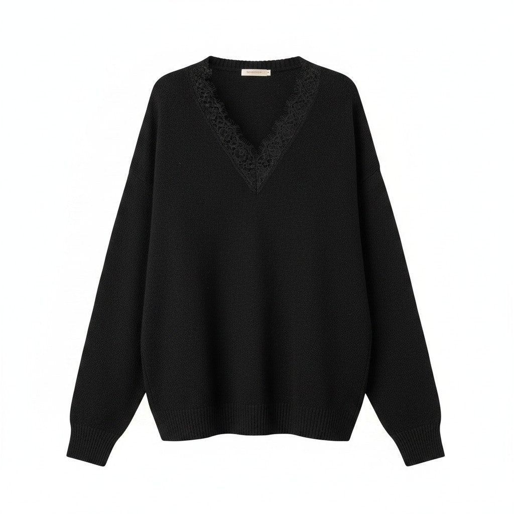 Lace Contrast Sweater