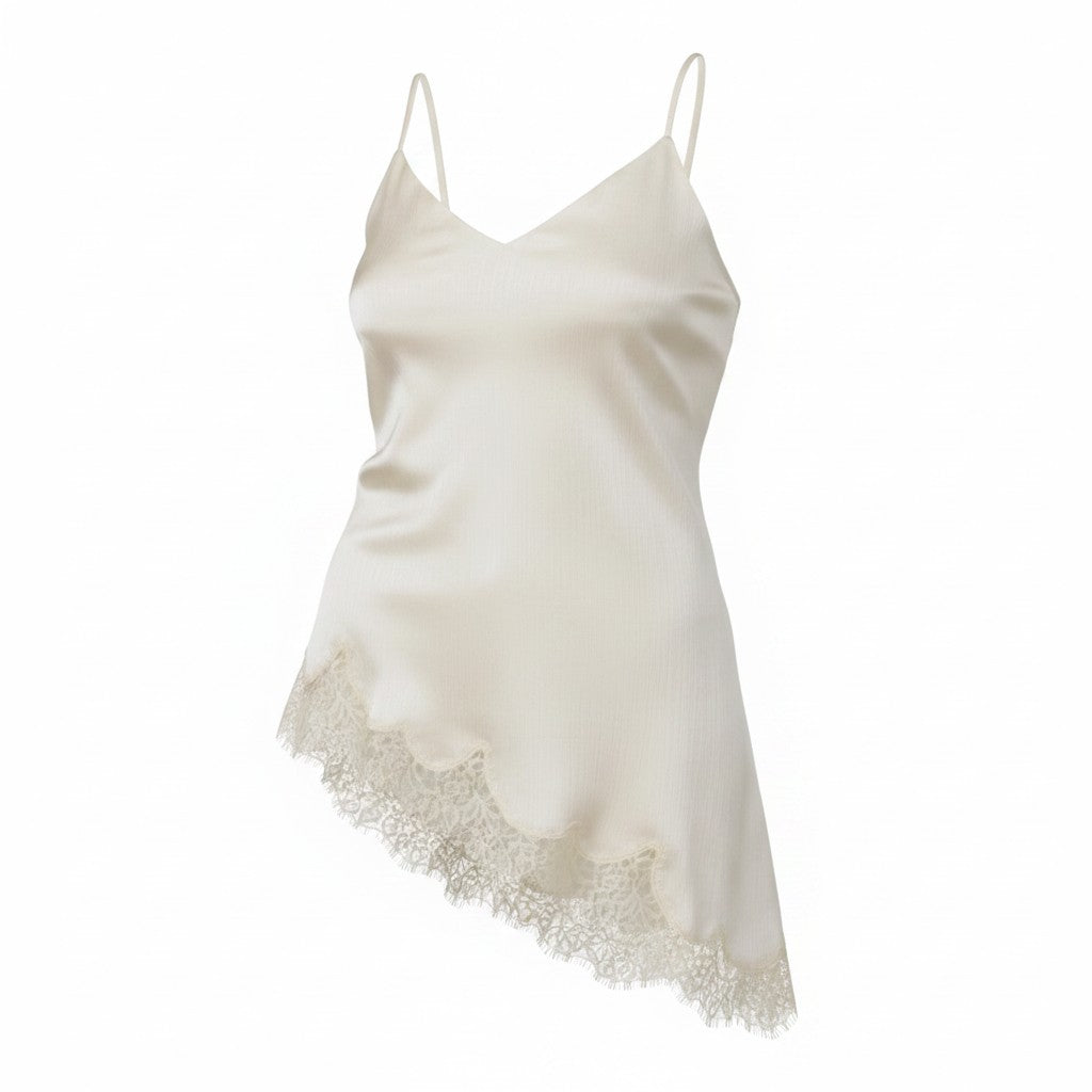 Asymmetrical Satin Cami Tunic