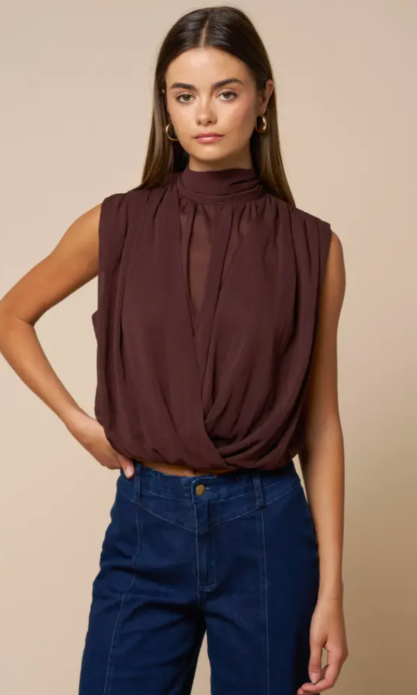 Sleeveless Draped Top