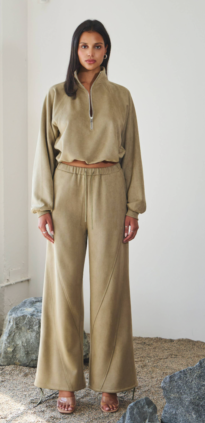 Suede Balloon or Wide Leg Pants