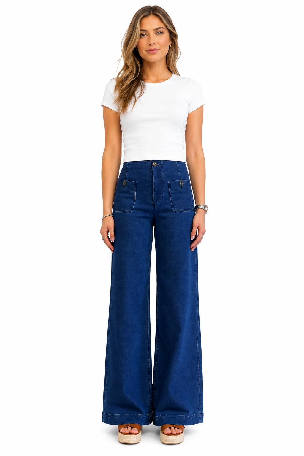 31.5'' Better Butter Wide Leg Jean w/ Patch Pockets - Safia