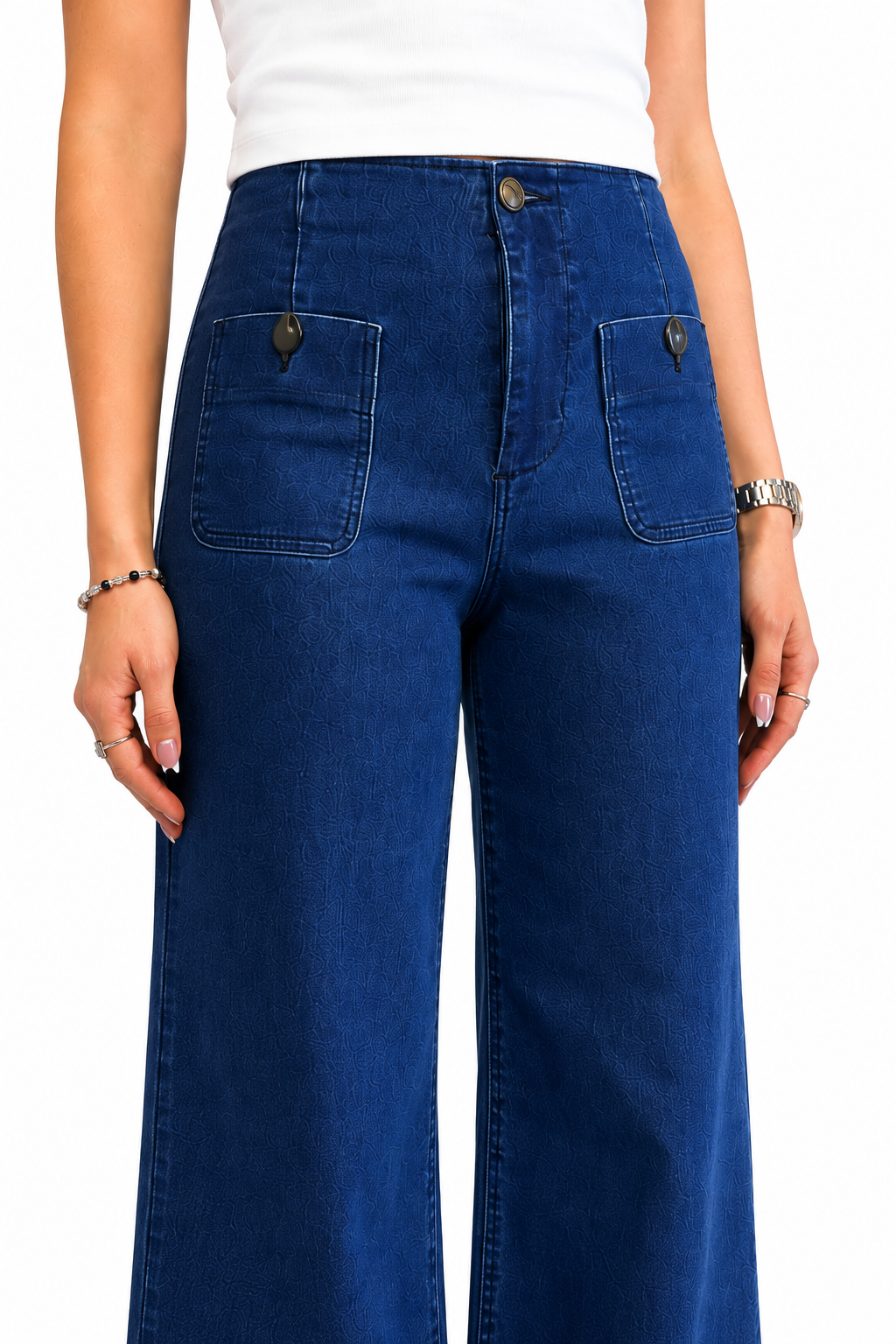 31.5'' Better Butter Wide Leg Jean w/ Patch Pockets - Safia