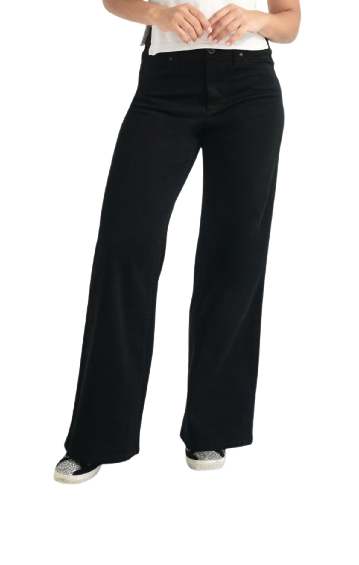 30" Better Butter Wide Leg Jean in Black
