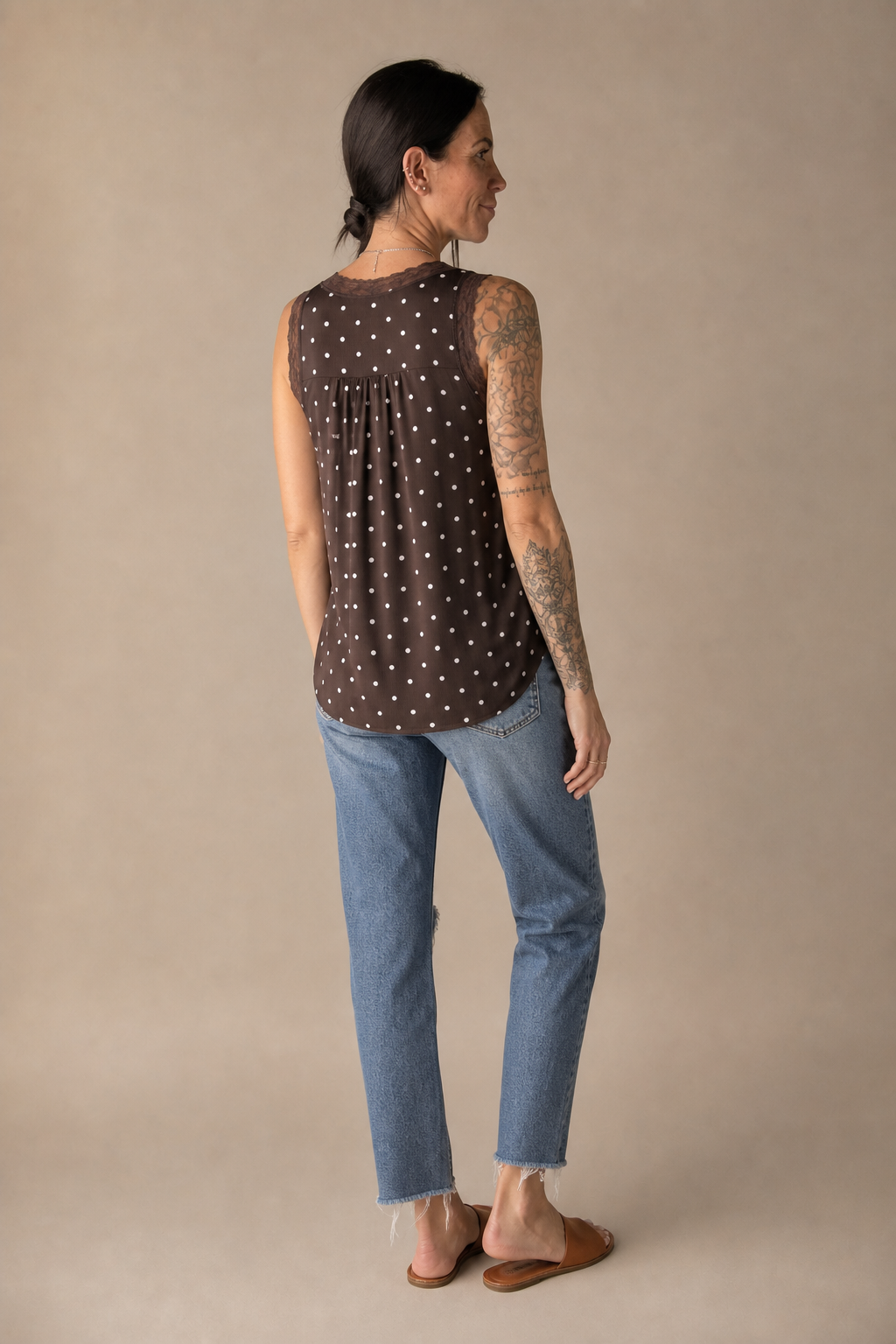 Polkadot Satin Top