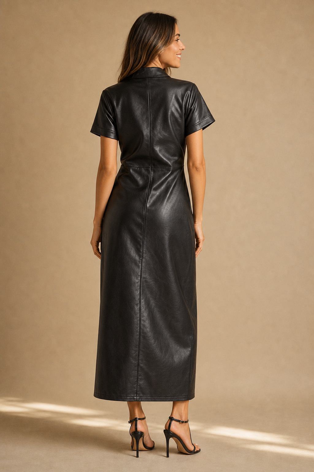 Faux Leather Dress