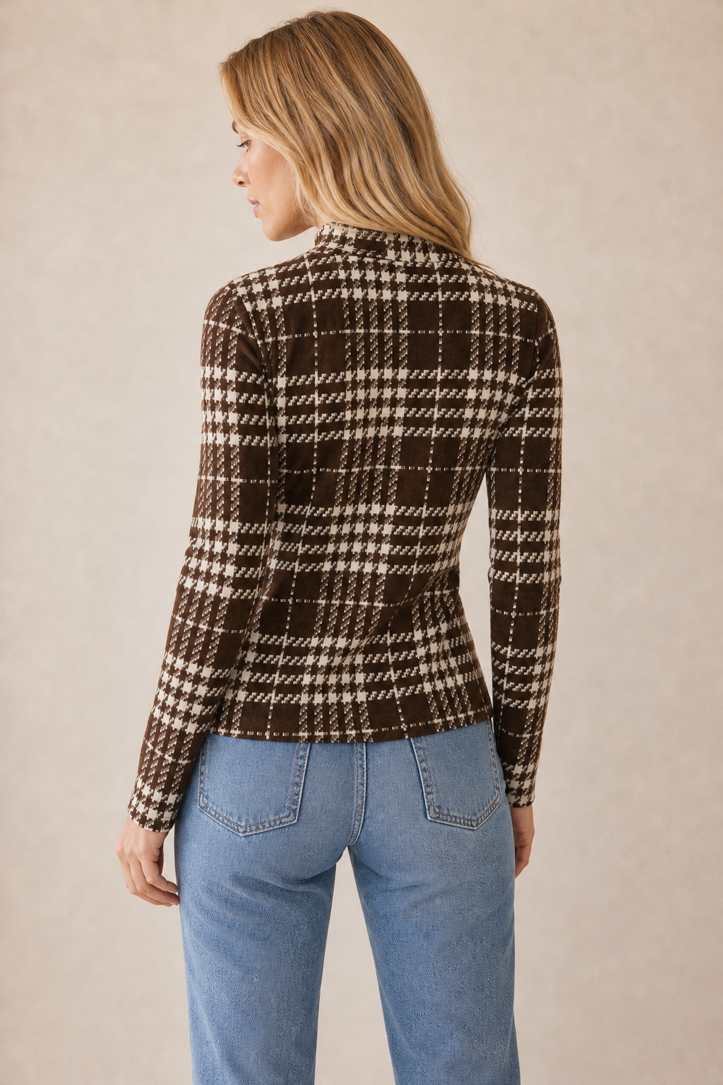 Velour Turtle Neck Top