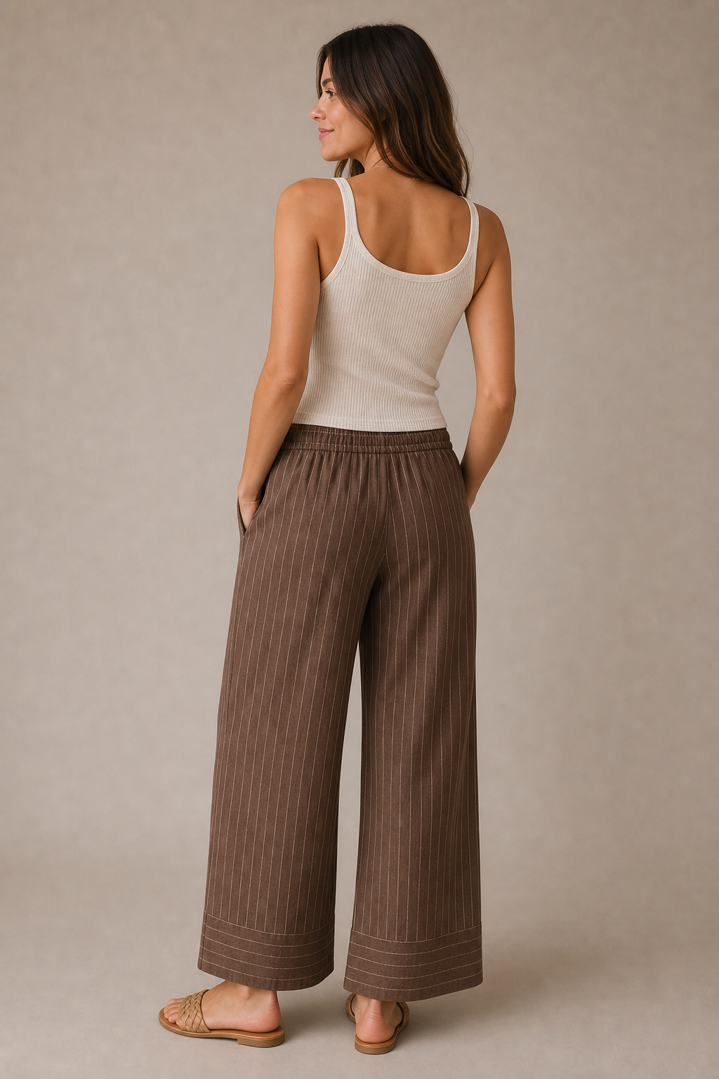 Stripe Wide Leg Pant