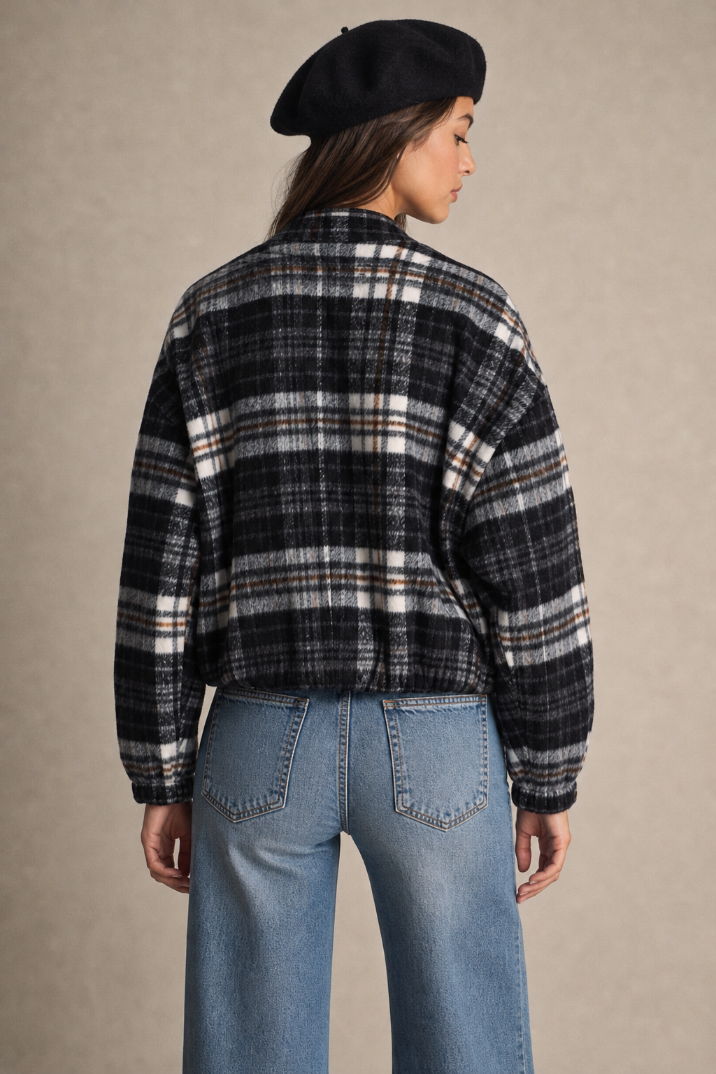 Plaid Bubble Jacket