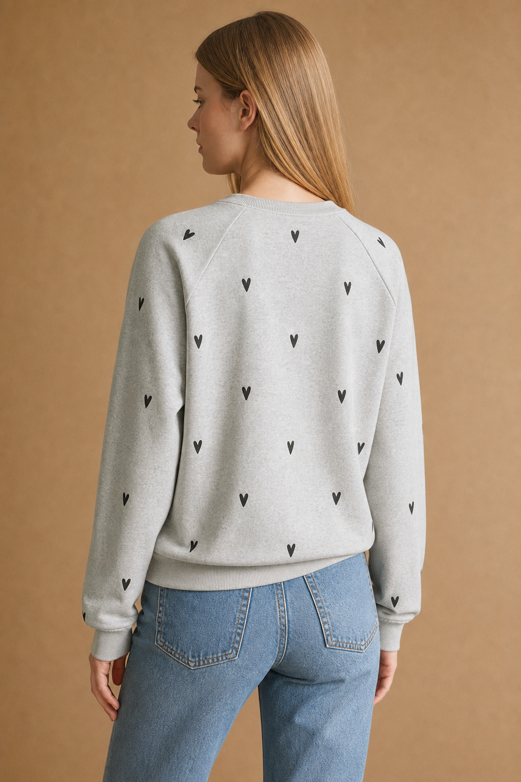 Heart Embroidered Sweatshirt