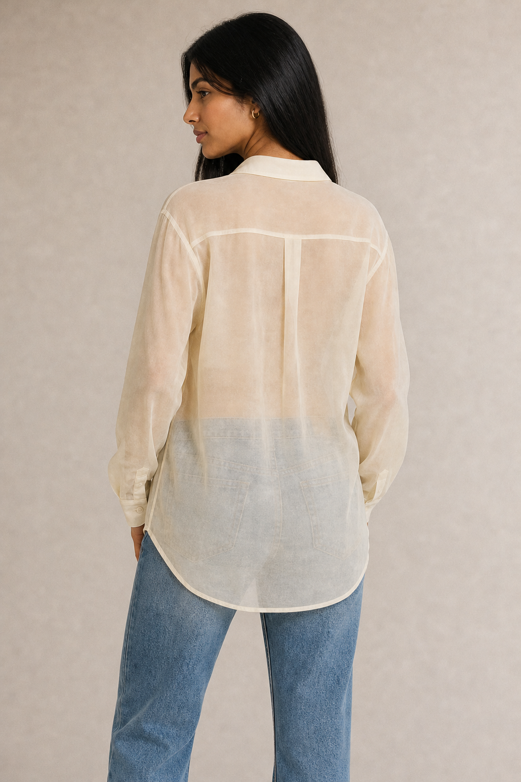 Organza Silky Button Up