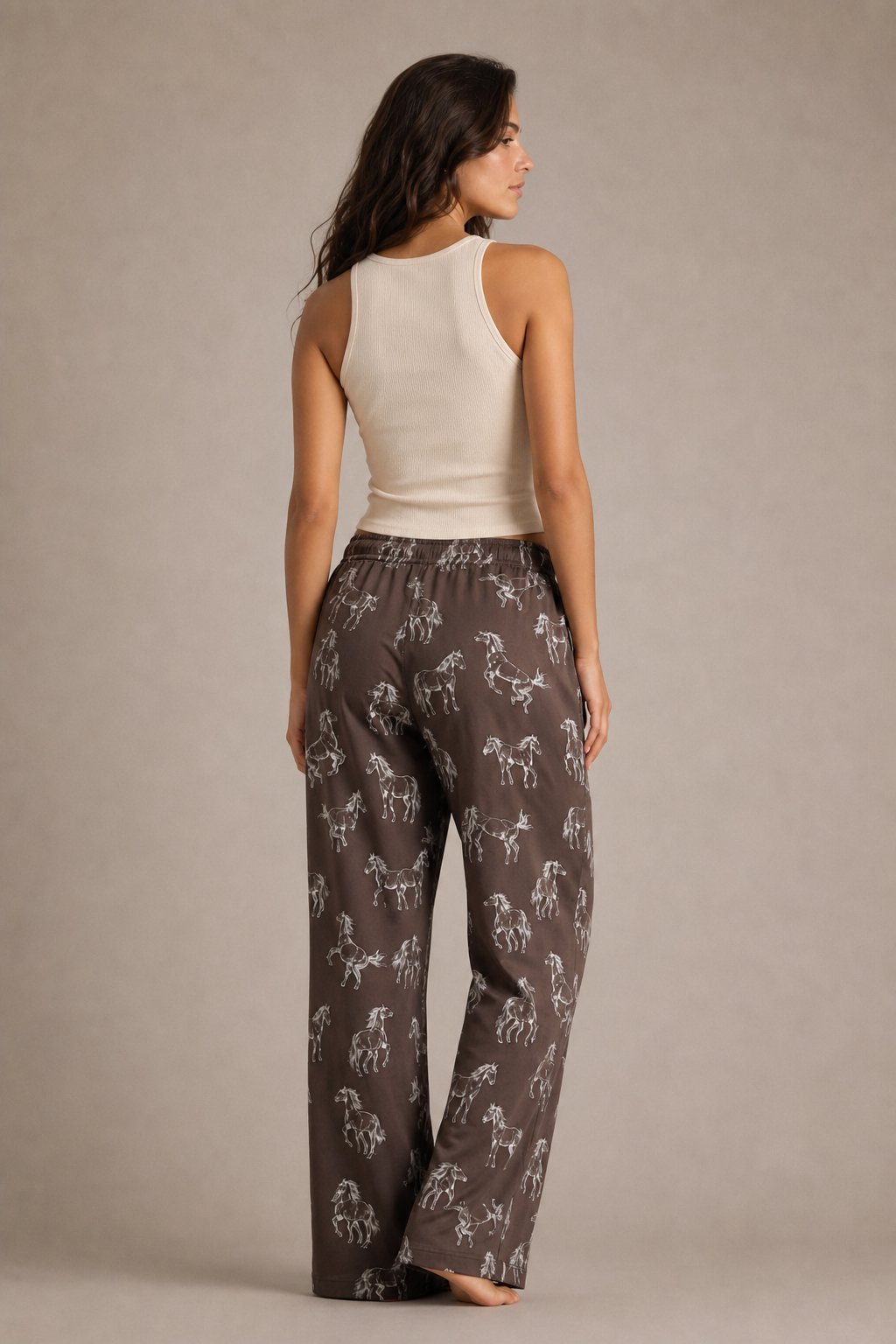 Horse Print Silk Pants