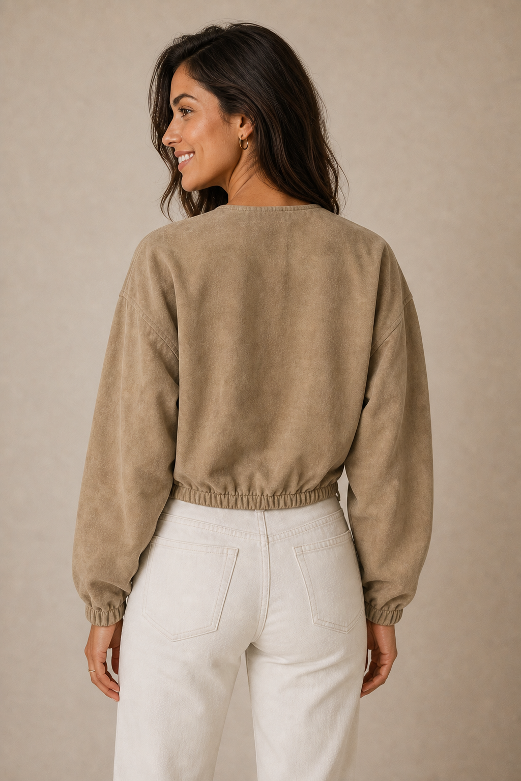 Suede Pleated Jacket