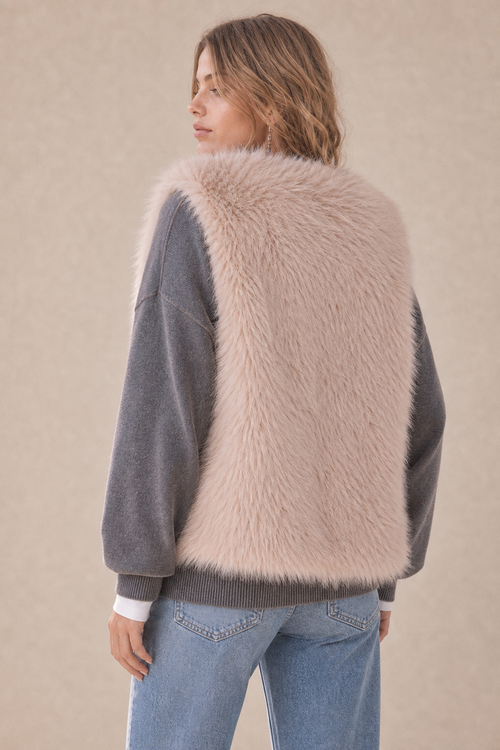 Taupe Faux Fur Vest