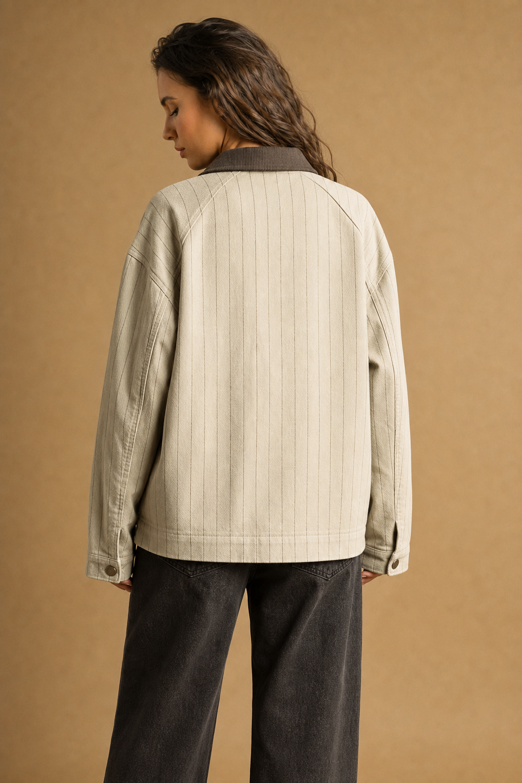 Striped Pattern Barn Jacket