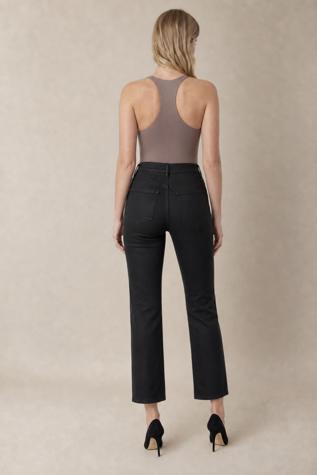 Coated Slim Straight Jeans