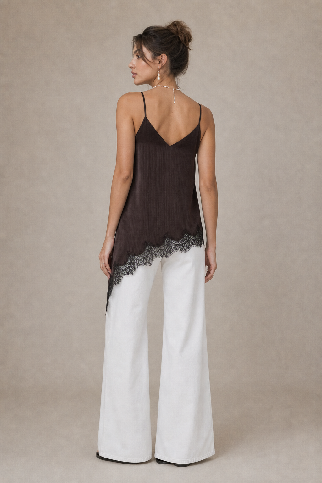 Asymmetrical Satin Cami Tunic