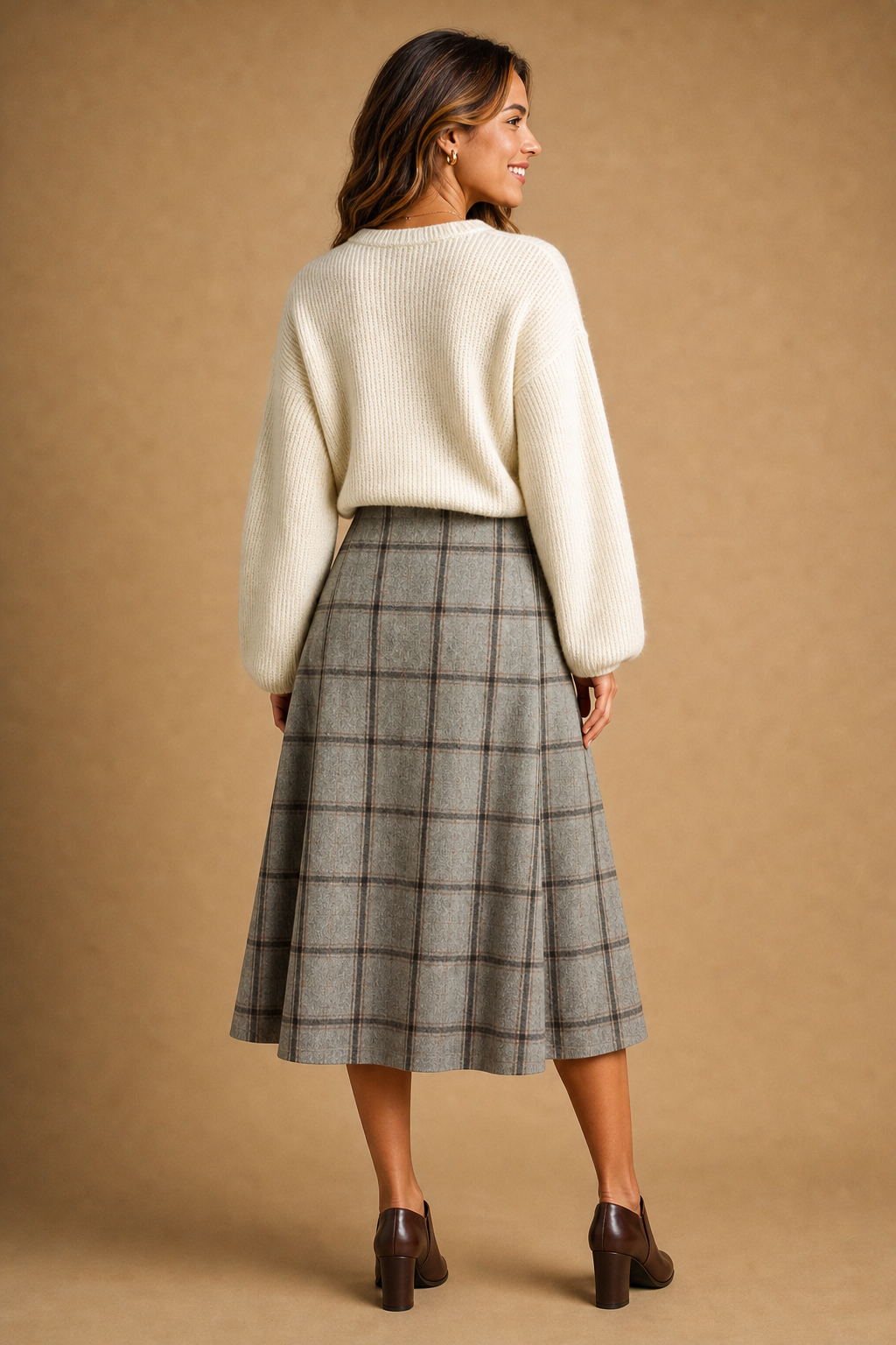 Plaid Long Skirt