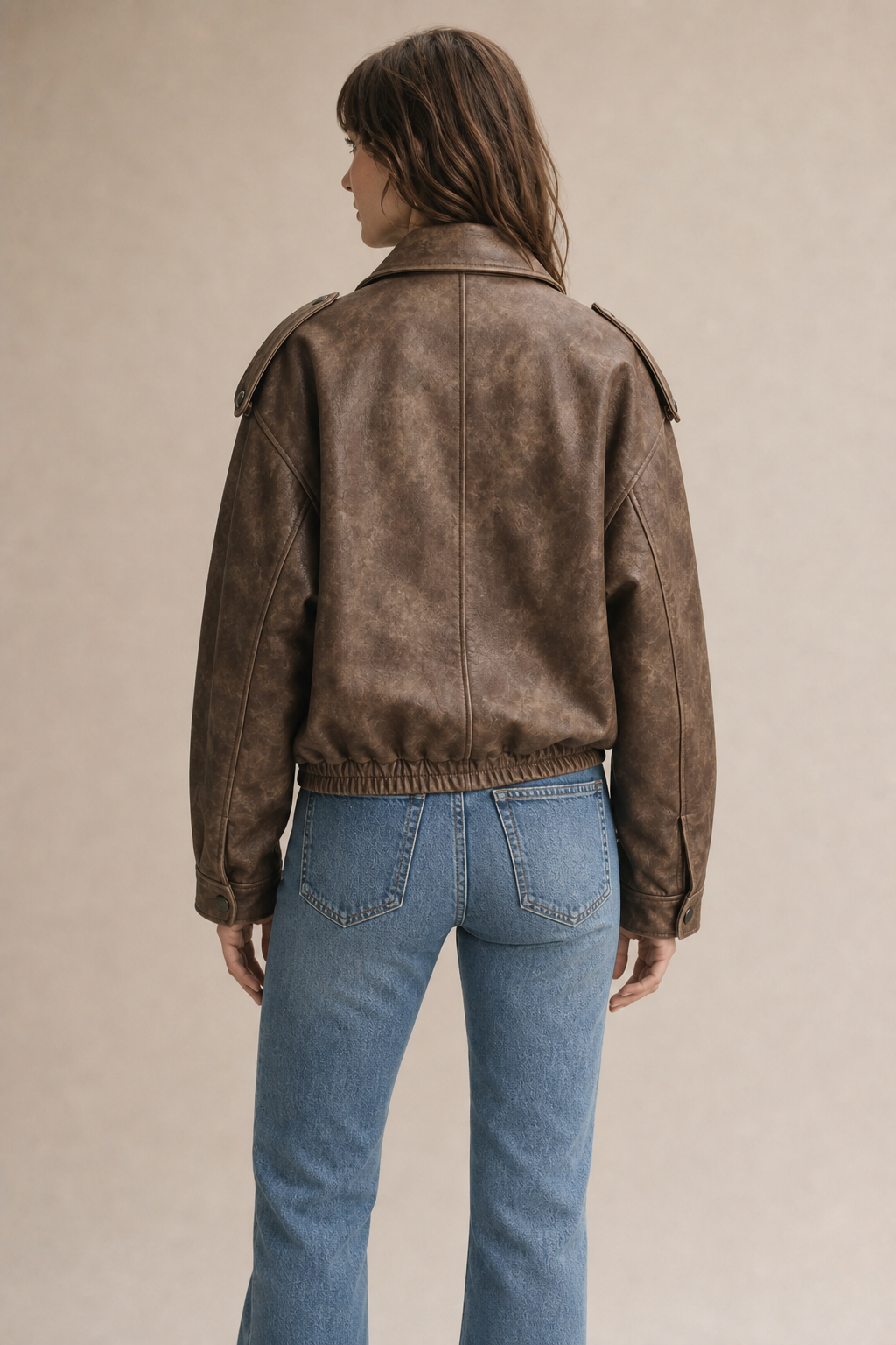 Oversized Faux Leather Jacket