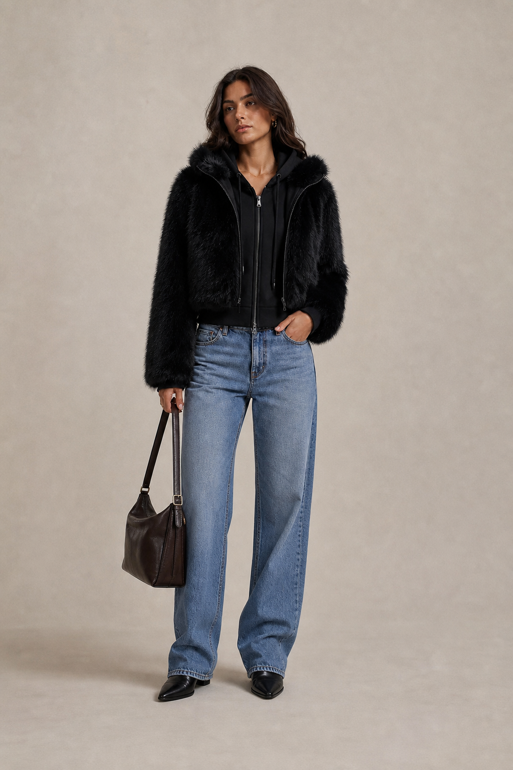 Camille Fur Zip Up