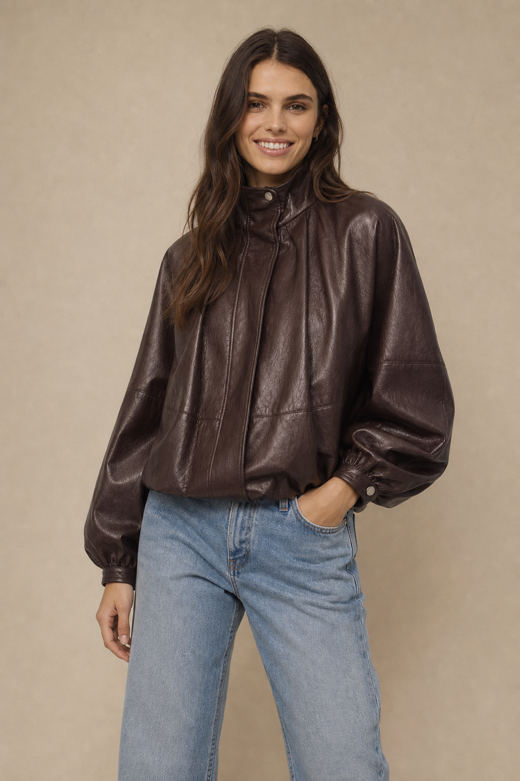 Frankie Faux Leather Jacket