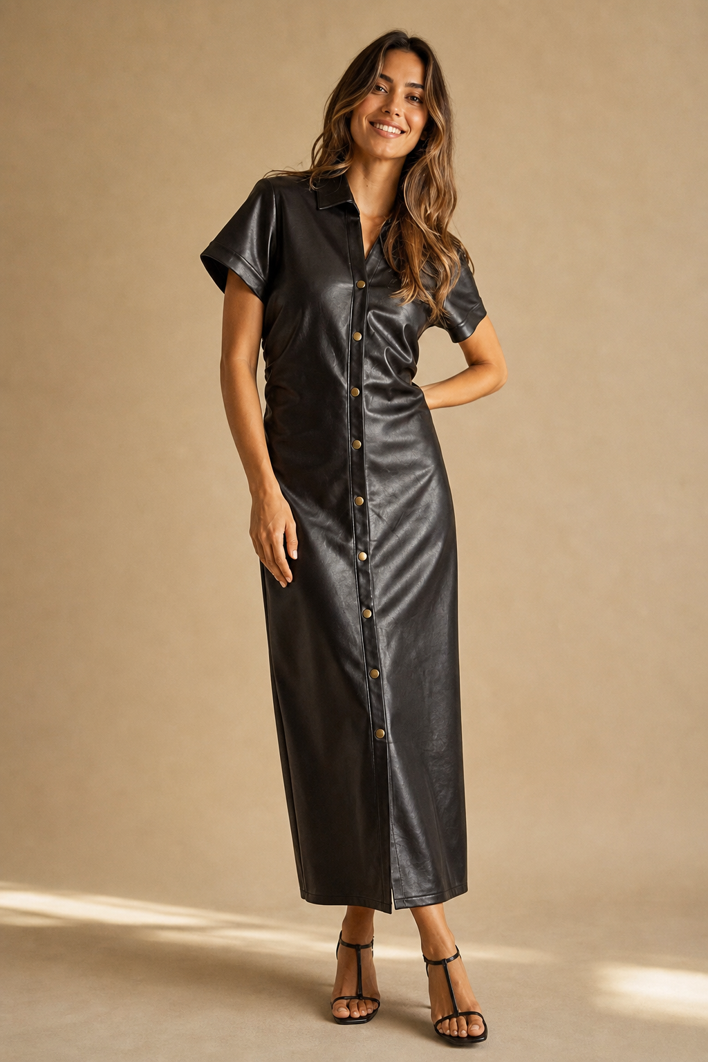 Faux Leather Dress