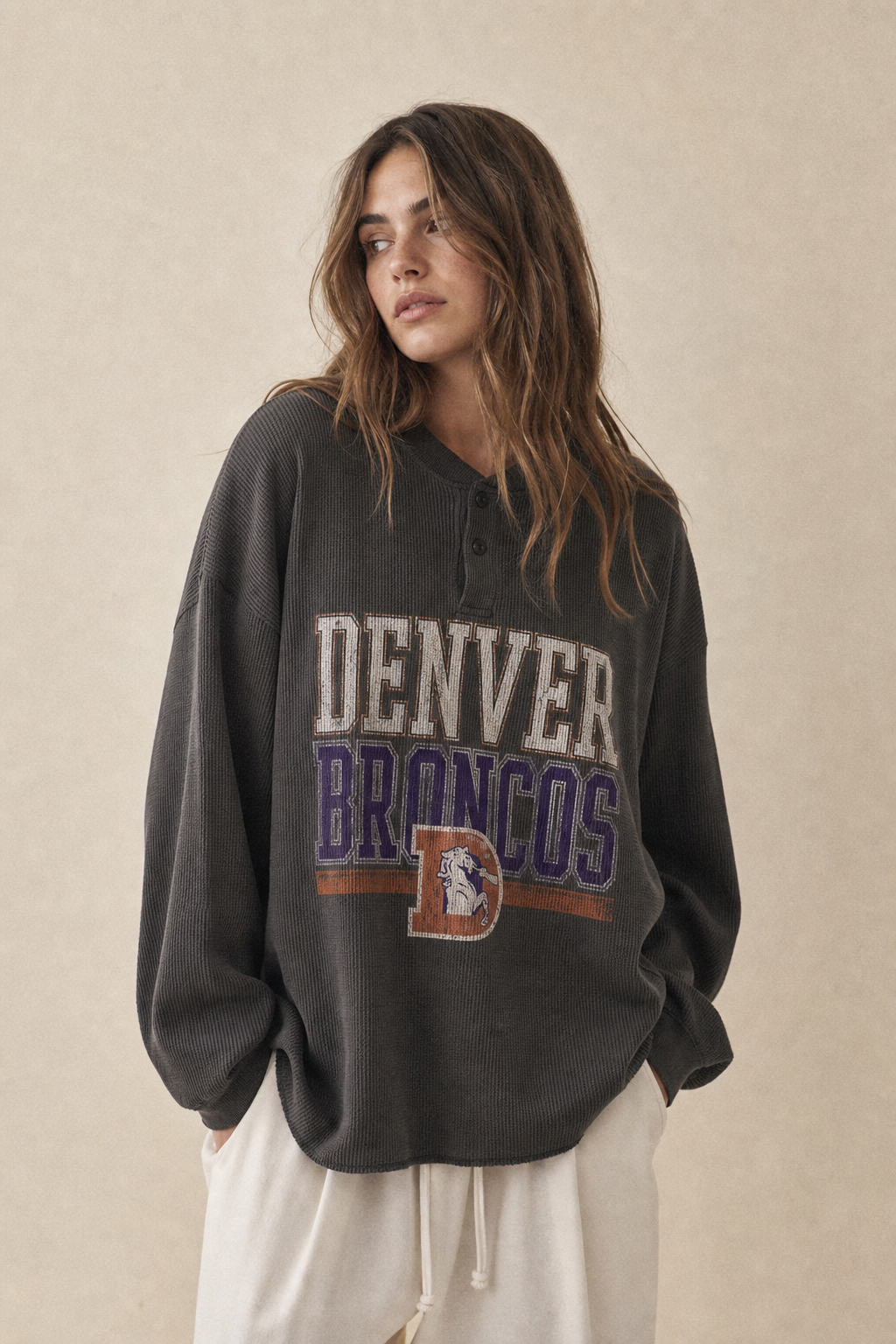 Broncos Oversized Henley