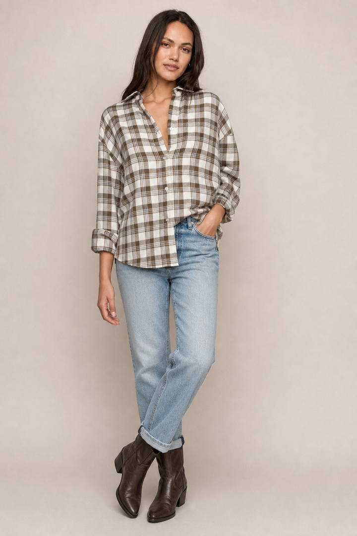 River Plaid Button Up