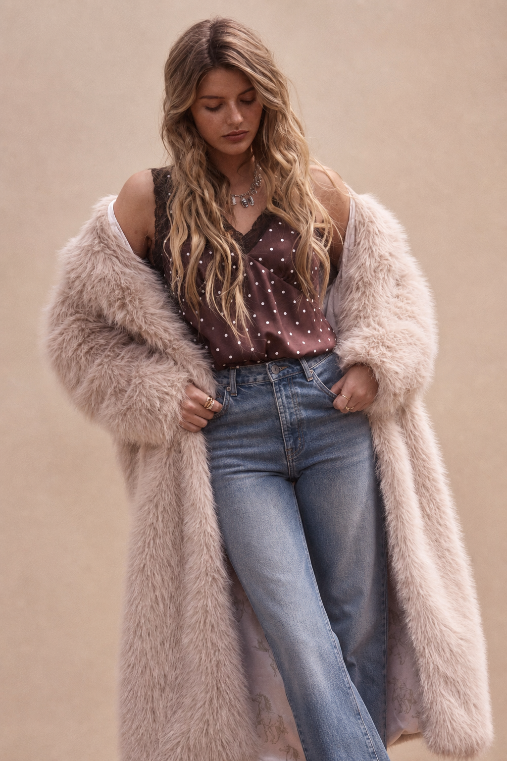 Faux Fur Long Coat