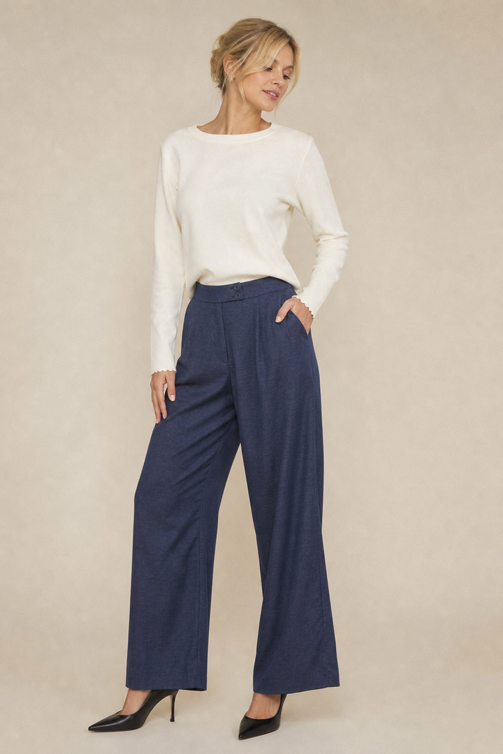 Denim Pleated Work Pant