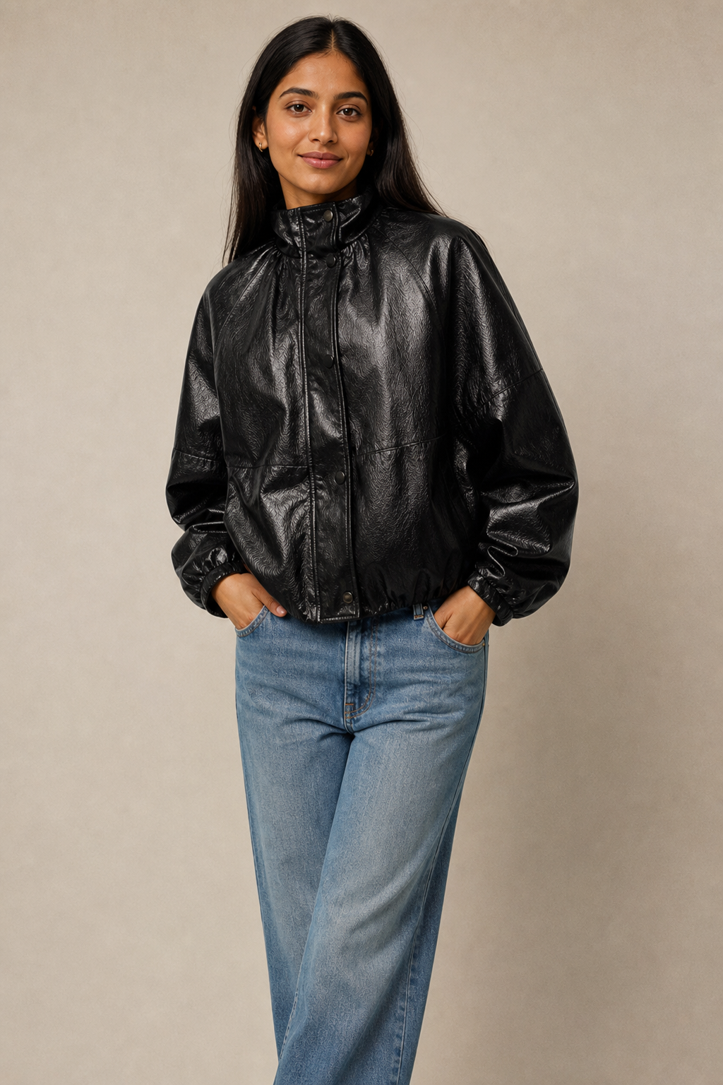 Frankie Faux Leather Jacket