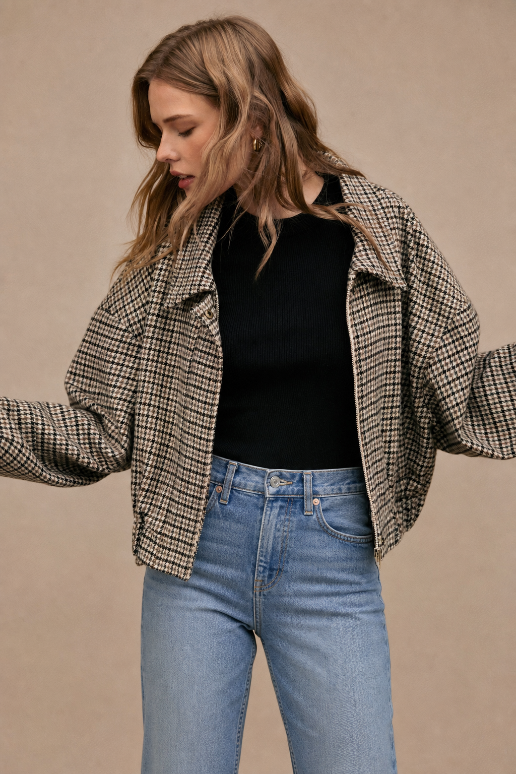 Houndstooth Pattern Jacket