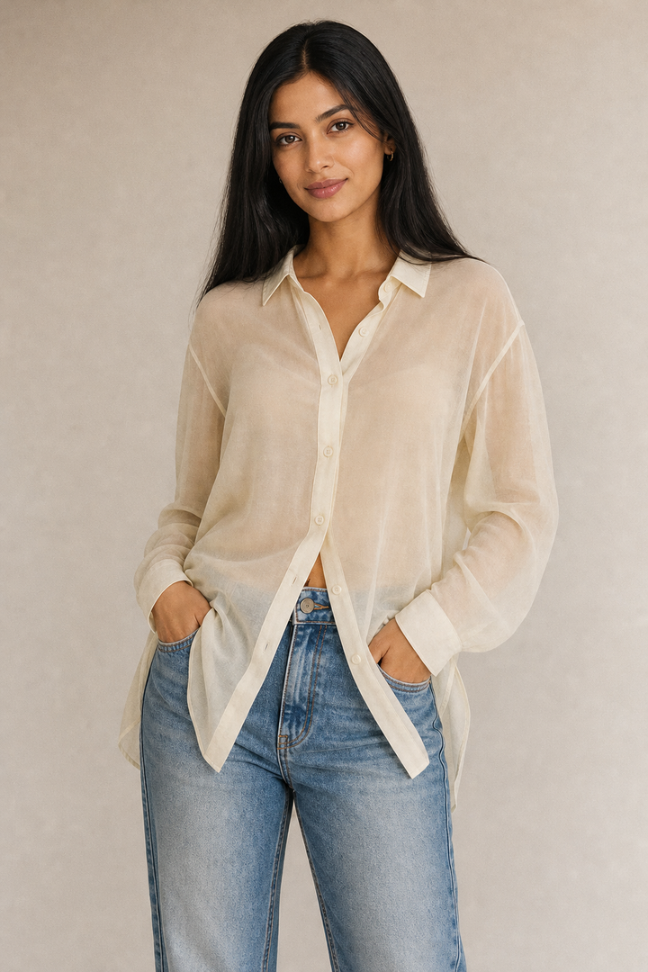 Organza Silky Button Up