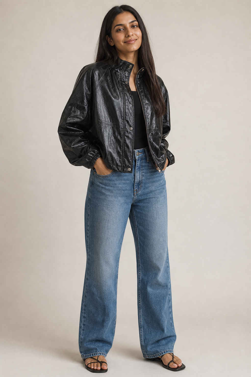 Frankie Faux Leather Jacket