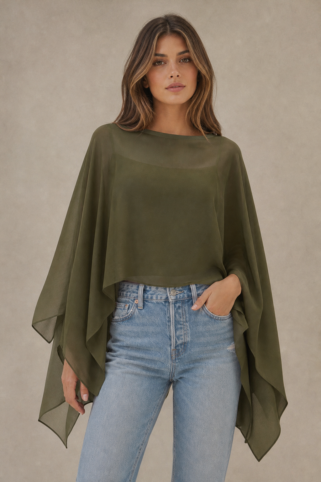Sheer Poncho Top