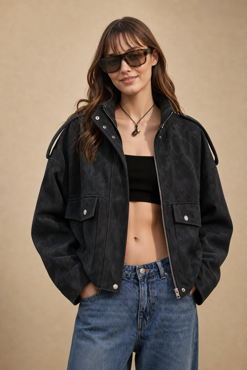 Suede Oversized Jacket