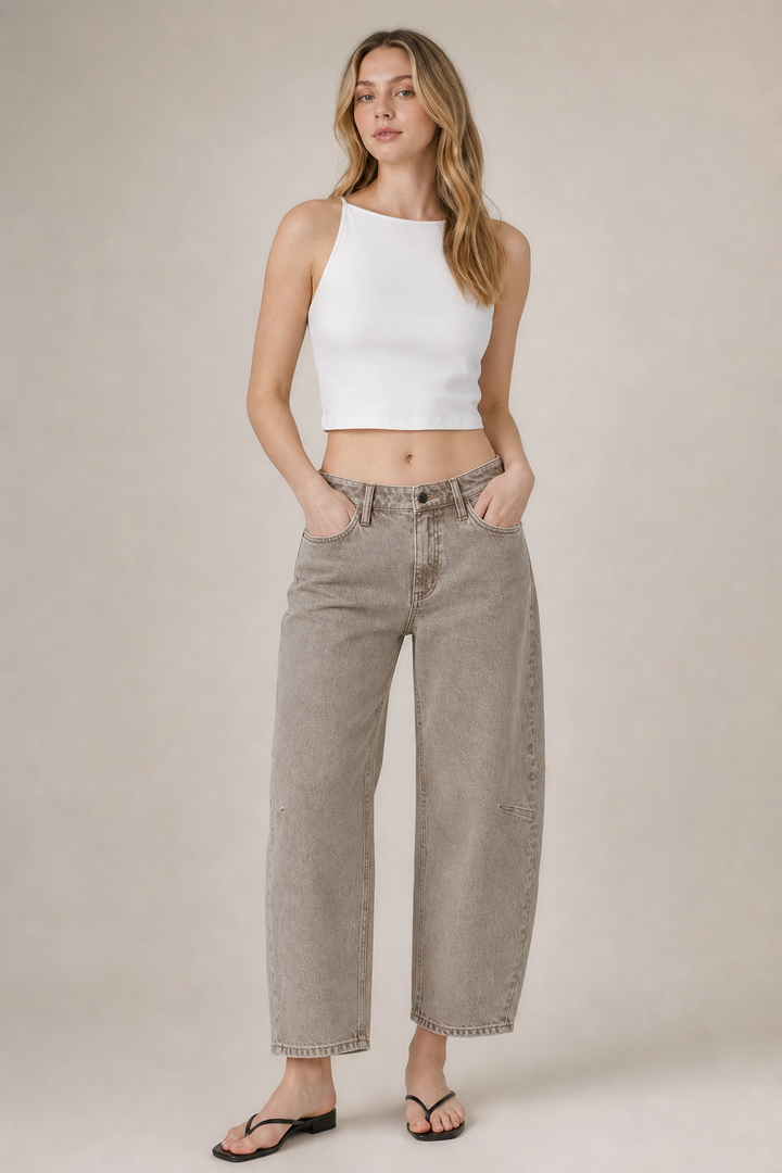 Barrel Jeans  Brown