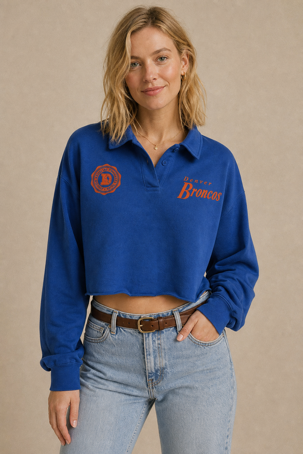Broncos Polo Crop