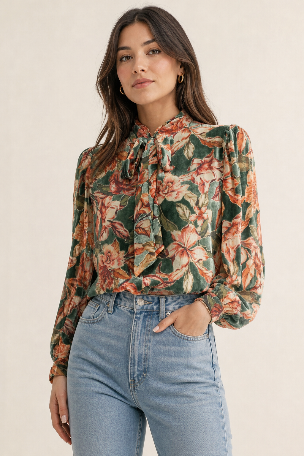 Velvet Floral Top