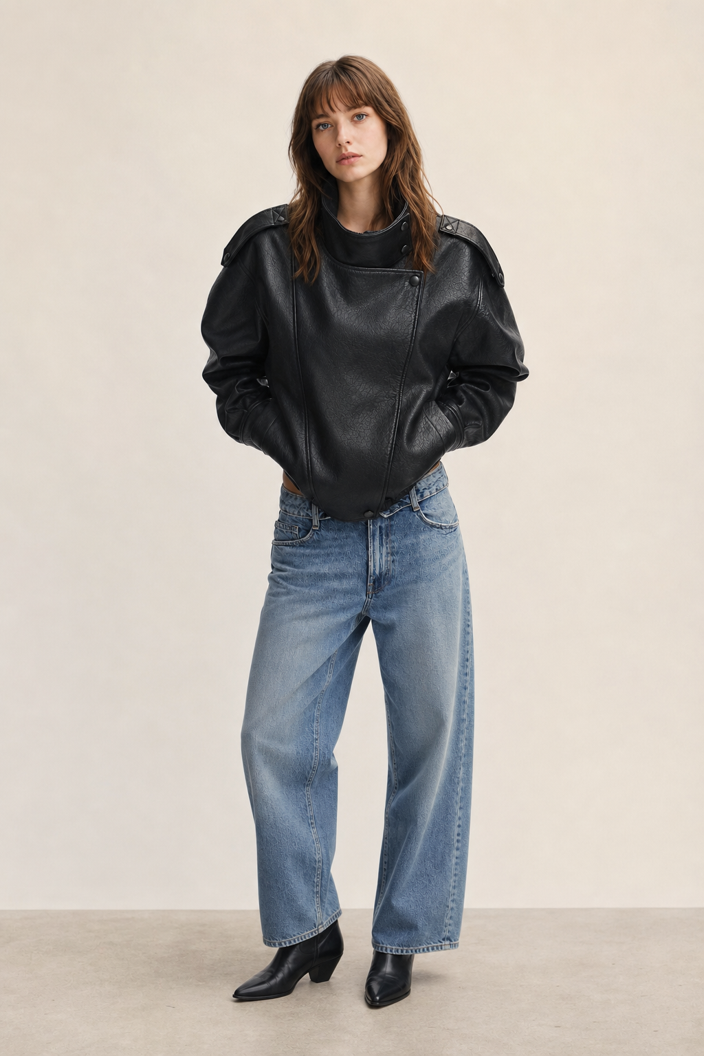 Oversized Faux Leather Jacket