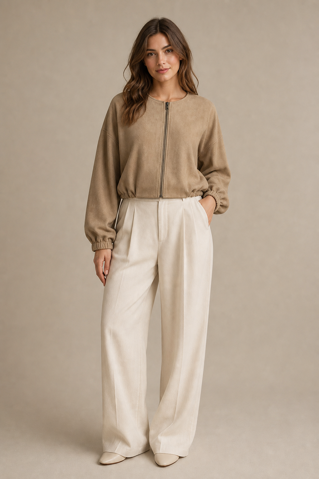 Suede Pleated Jacket