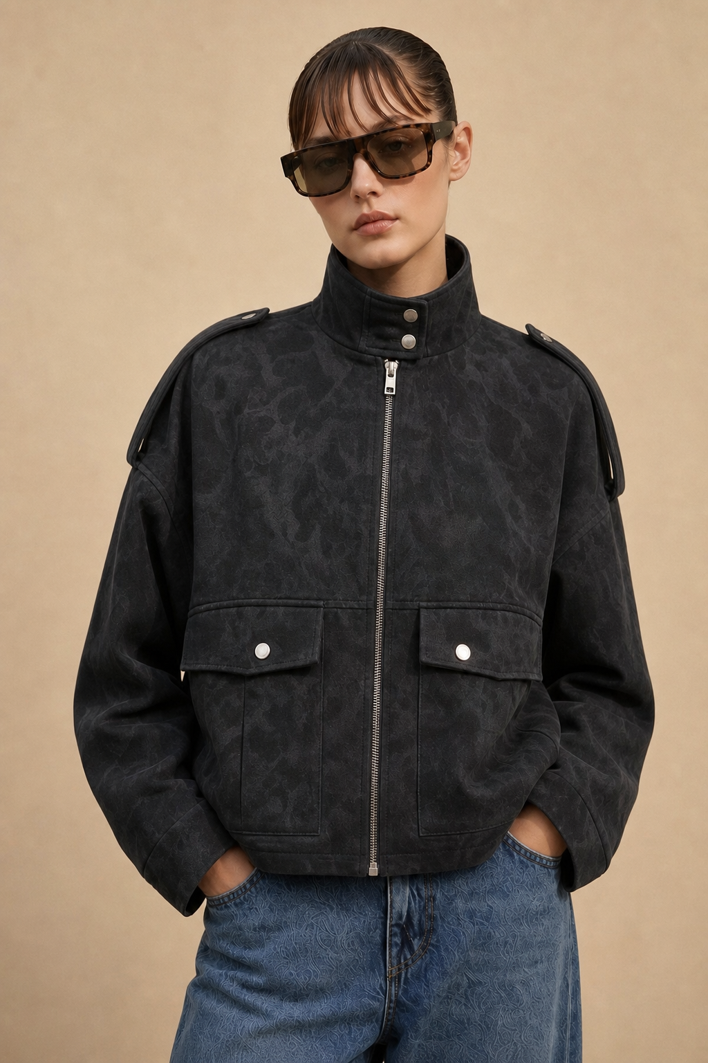Suede Oversized Jacket