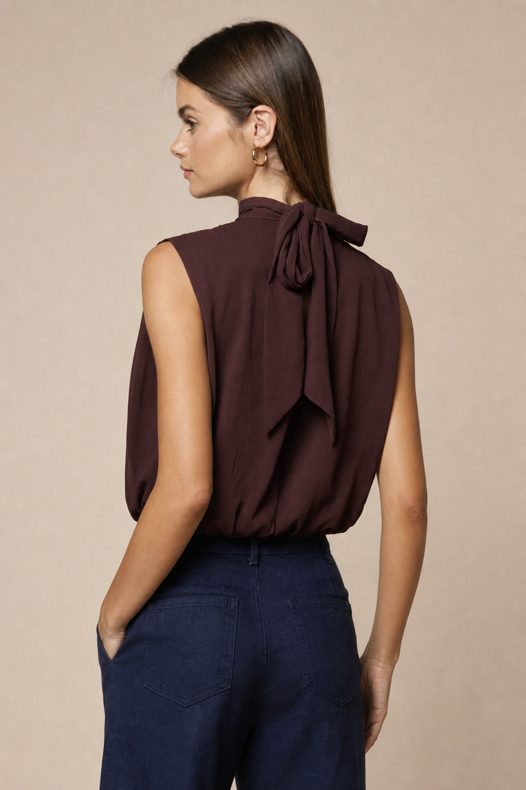 Sleeveless Draped Top