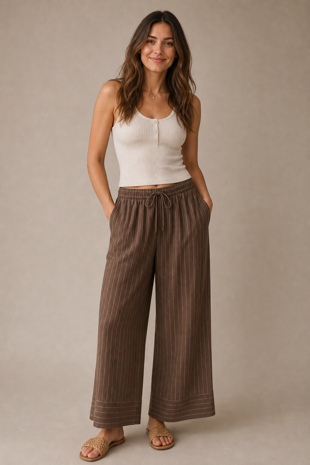 Stripe Wide Leg Pant