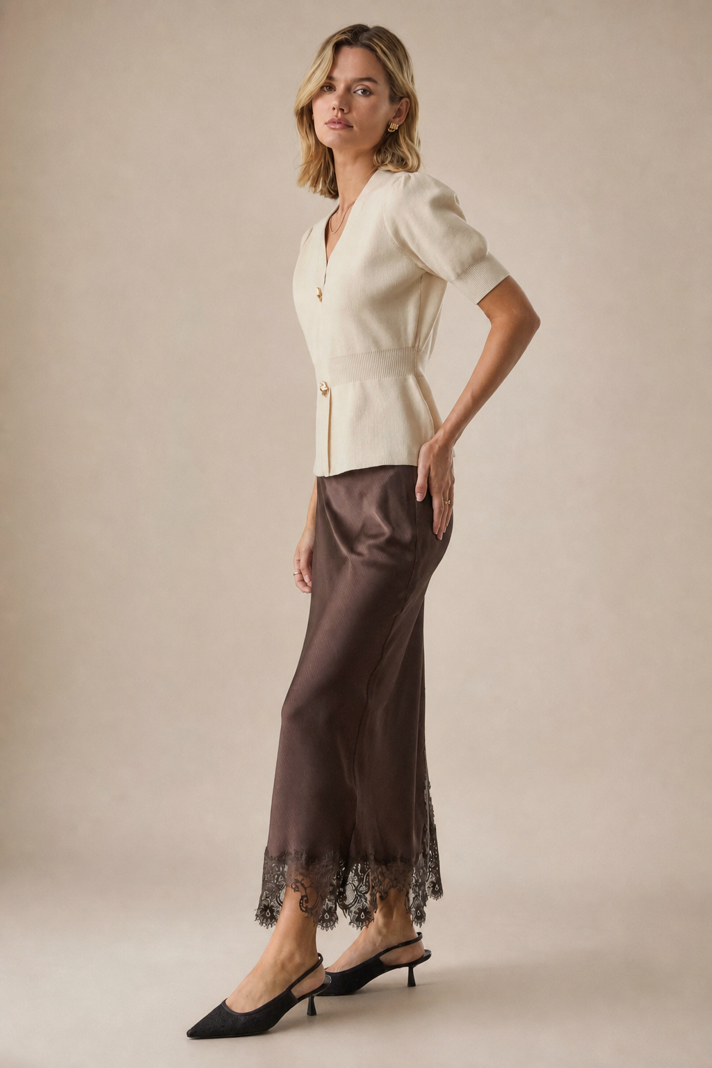 Mixed Lace Media Skirt