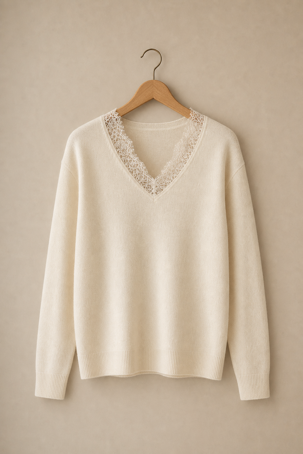 Lace Contrast Sweater