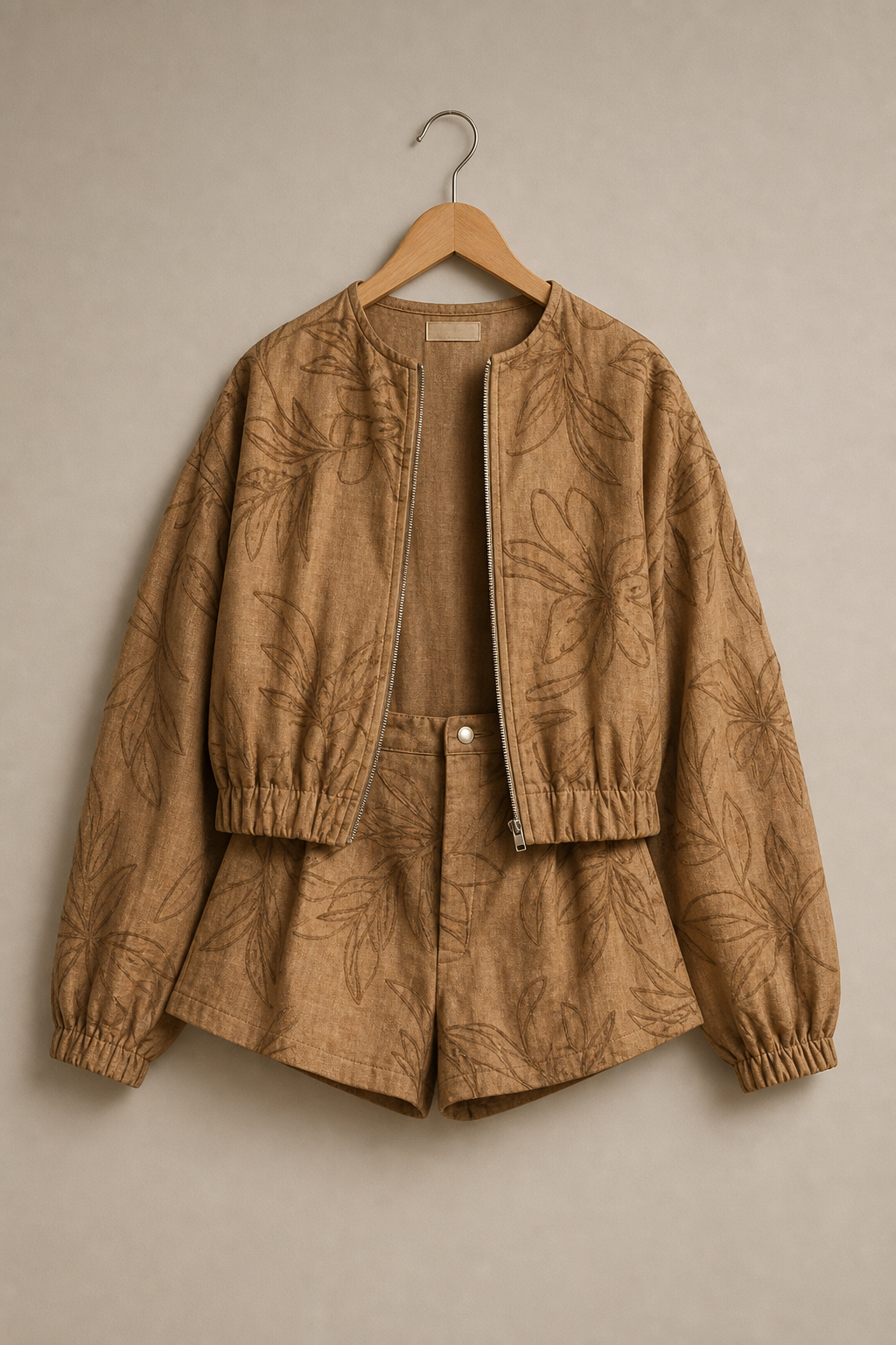 Suede Floral Textured Jacket