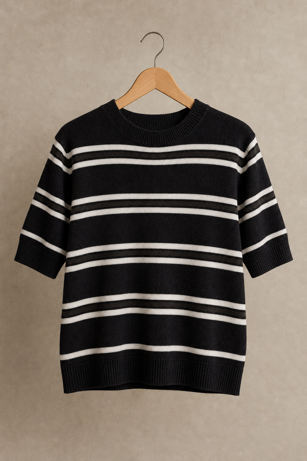 Stripe Short sleeve Sweater